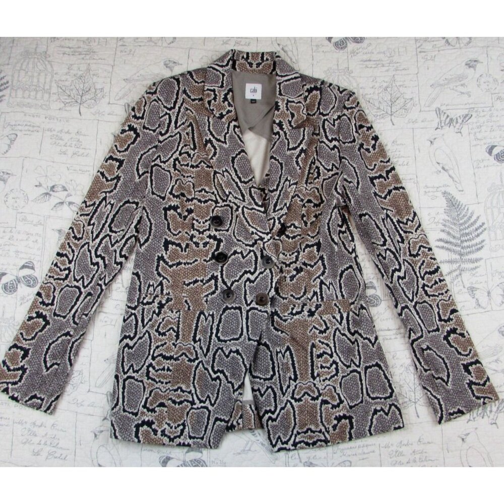 Euc Stretchy Cabi Python Blazer #3733 Snake Print… - image 6
